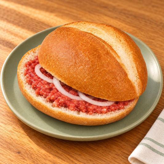 Mettbrötchen mit Zwiebeln – Tismes Produktaufnahme, Ansicht 1